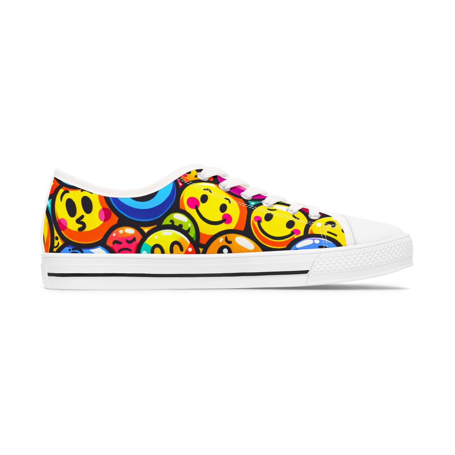 Colorful Smiley Face Low Top Sneakers for Women