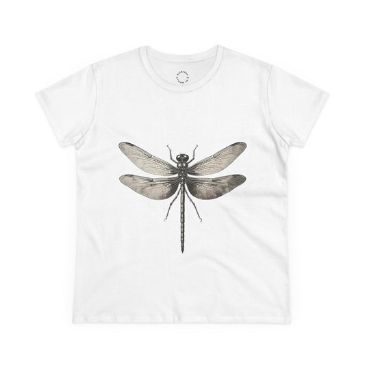 Dragon Fly Print, Women's Midweight Cotton Tee - Original Prints Co