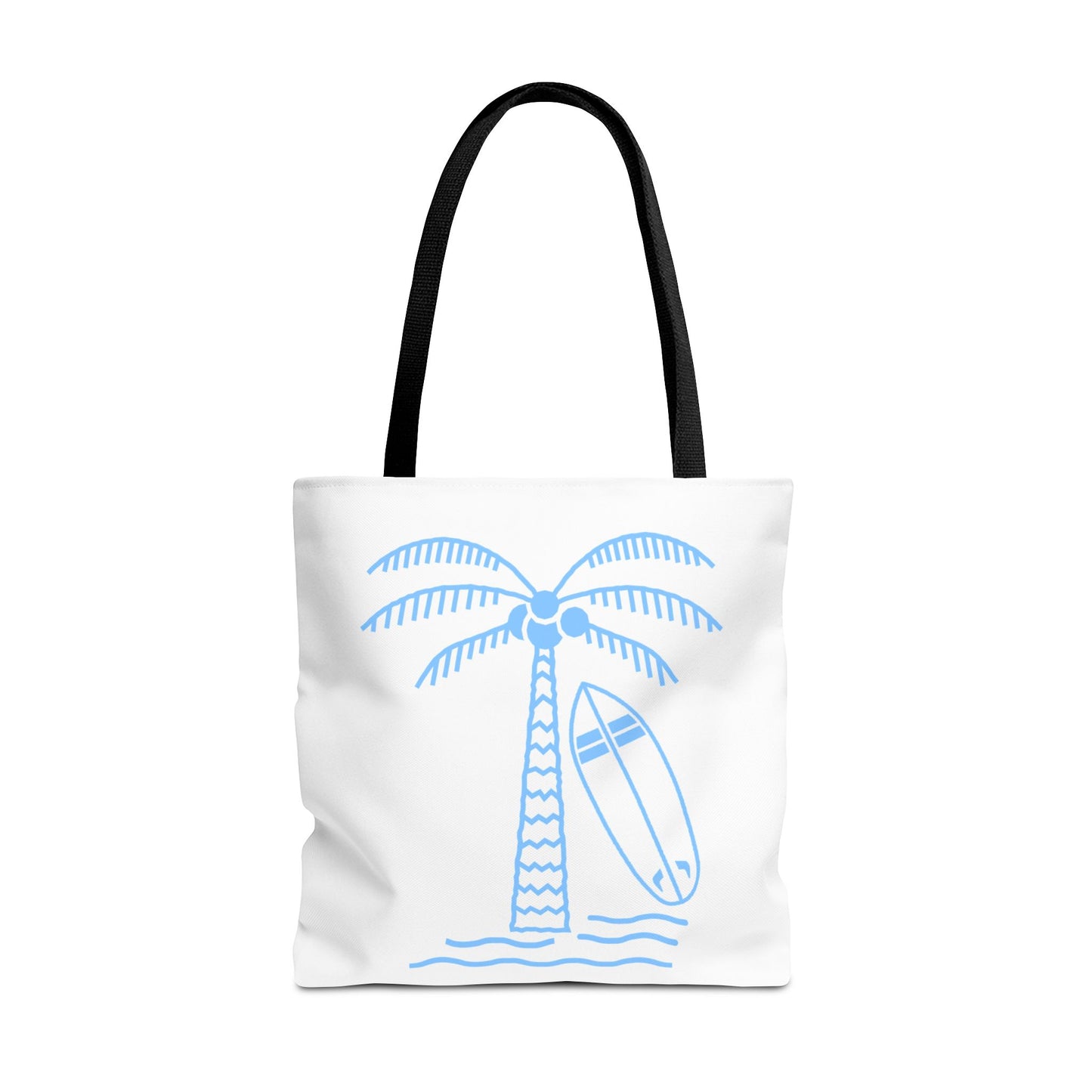 Palm Tree, Surf Board, Tote Bag