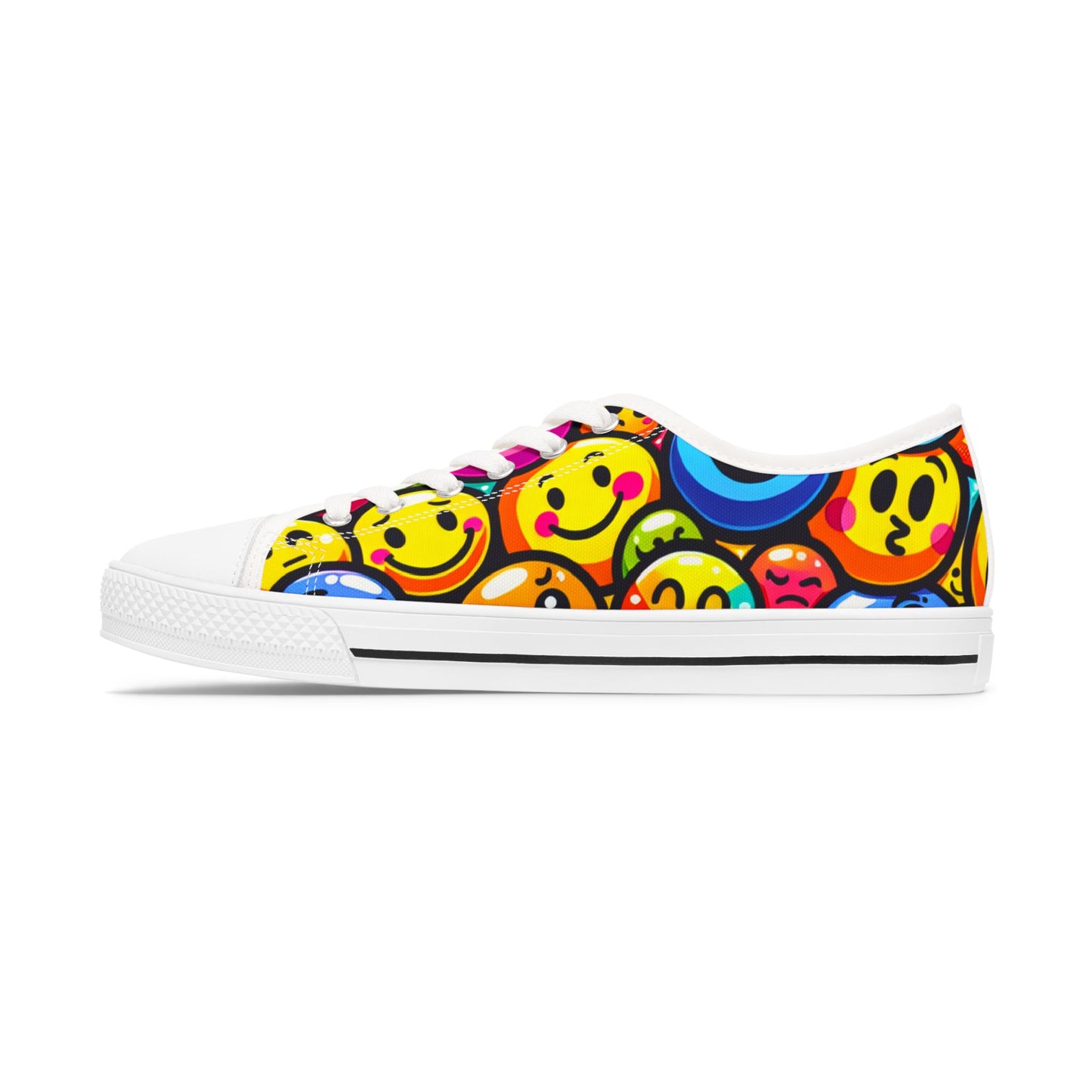 Colorful Smiley Face Low Top Sneakers for Women