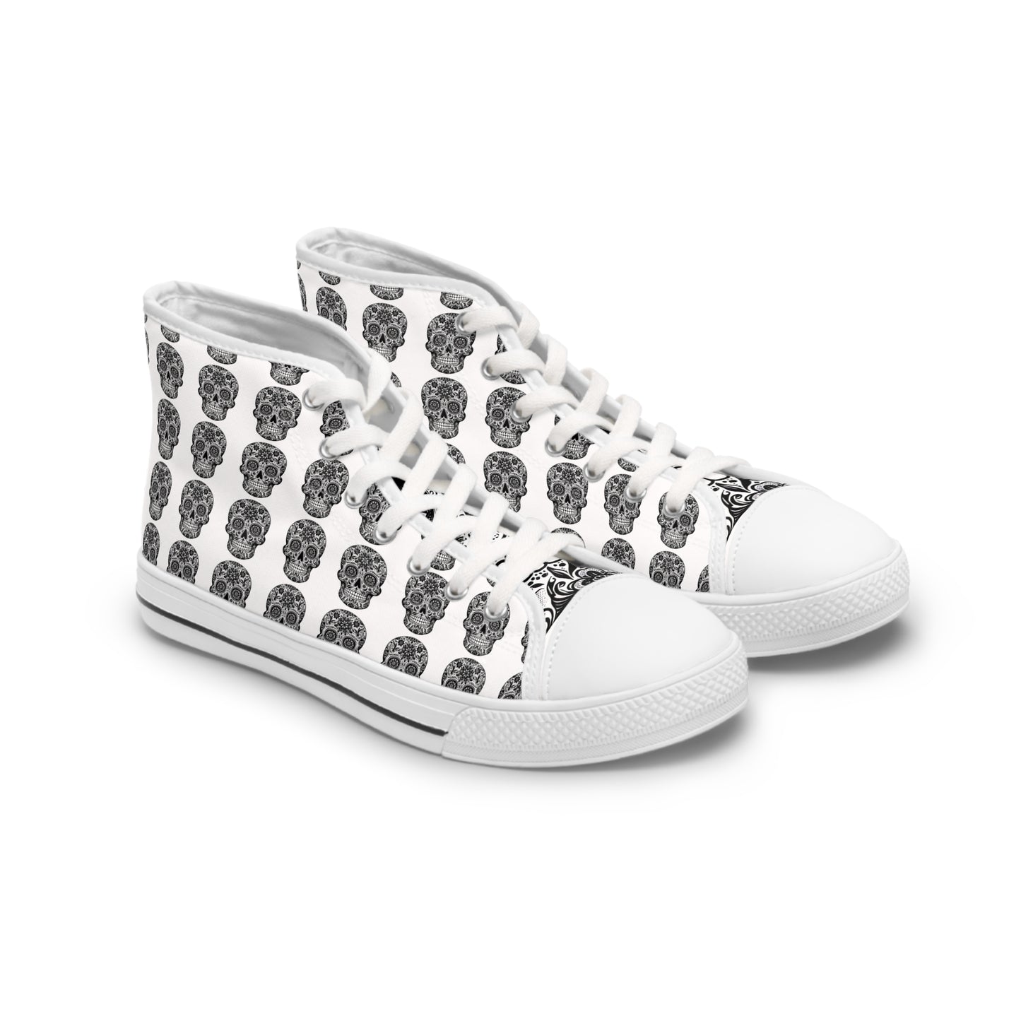 Womens High Top Skull Pattern Sneakers