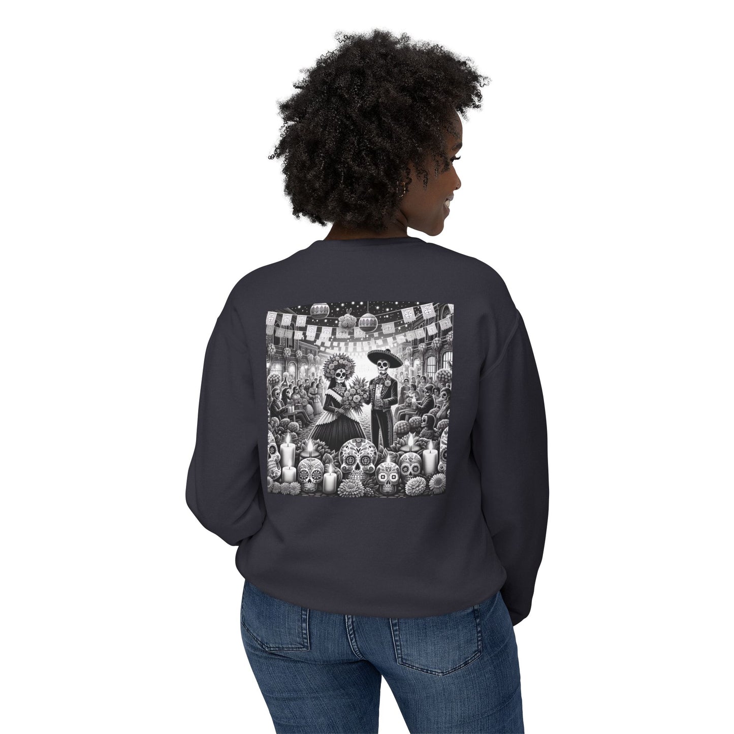 Skull Sweatshirt - Unisex Lightweight Crewneck