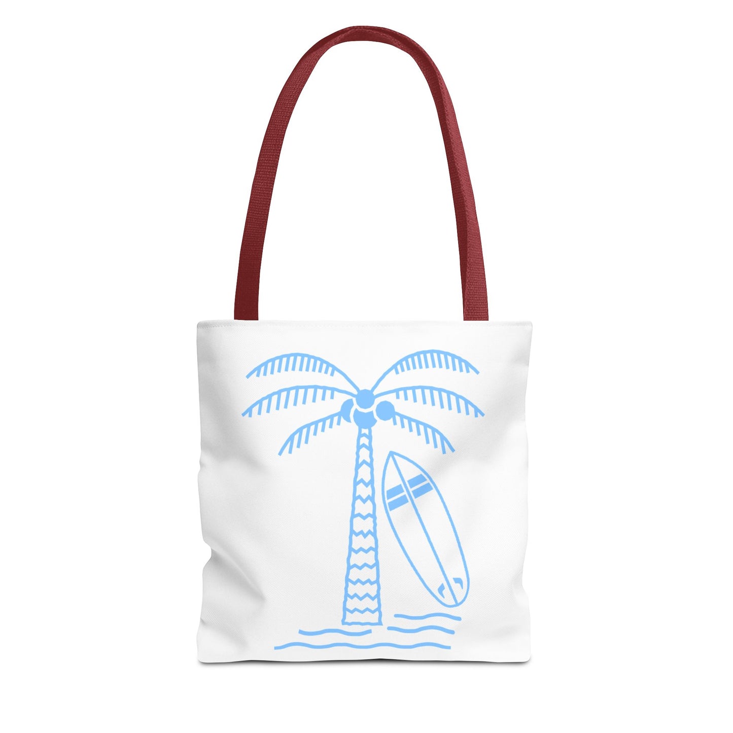 Palm Tree, Surf Board, Tote Bag