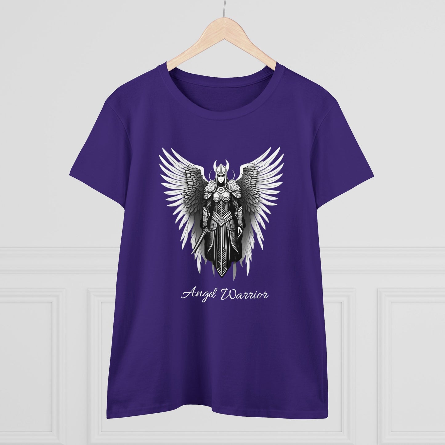 Women's Mid-weight Cotton Tee, Angel Warrior