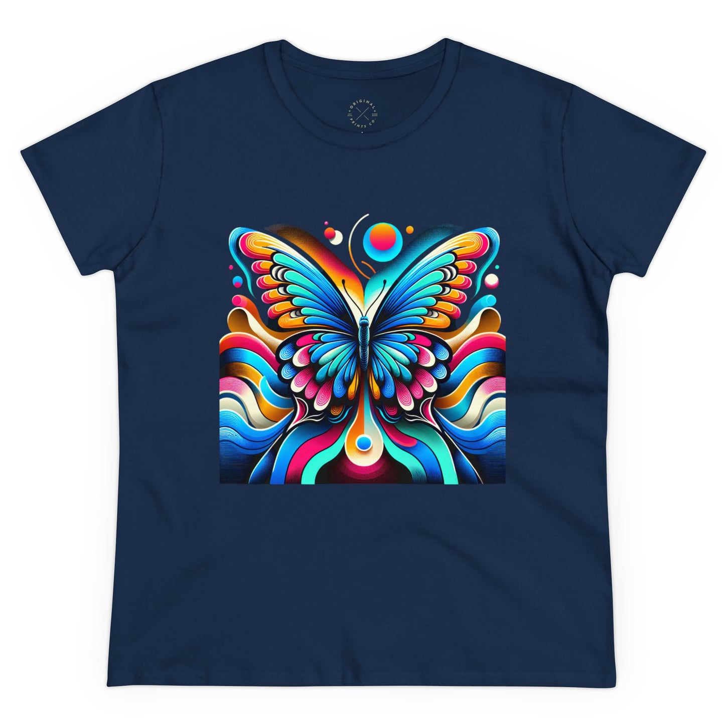 Retro Butterfly, Women's Cotton Tee