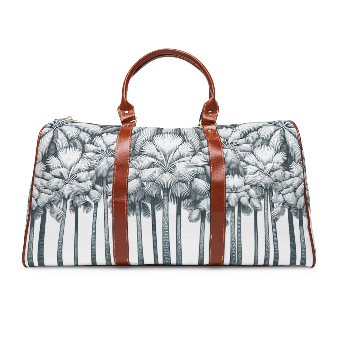 Tropical Waterproof Travel Bag - Stylish Palm Print Weekender for Adventure Lovers