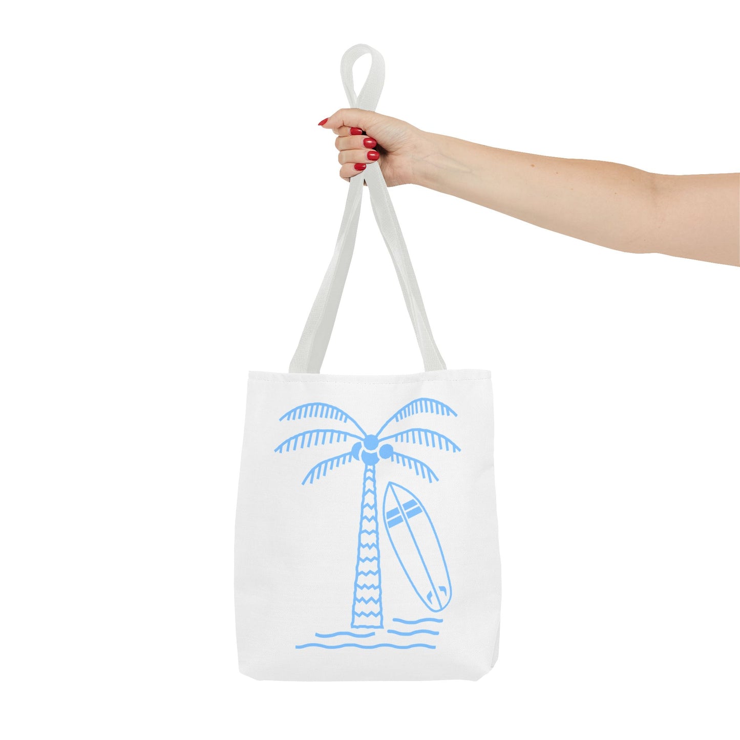 Palm Tree, Surf Board, Tote Bag