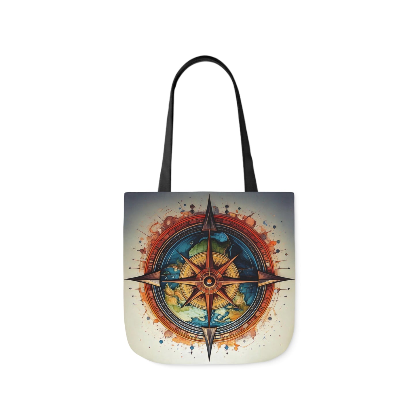 World Compass, Canvas Tote Bag.