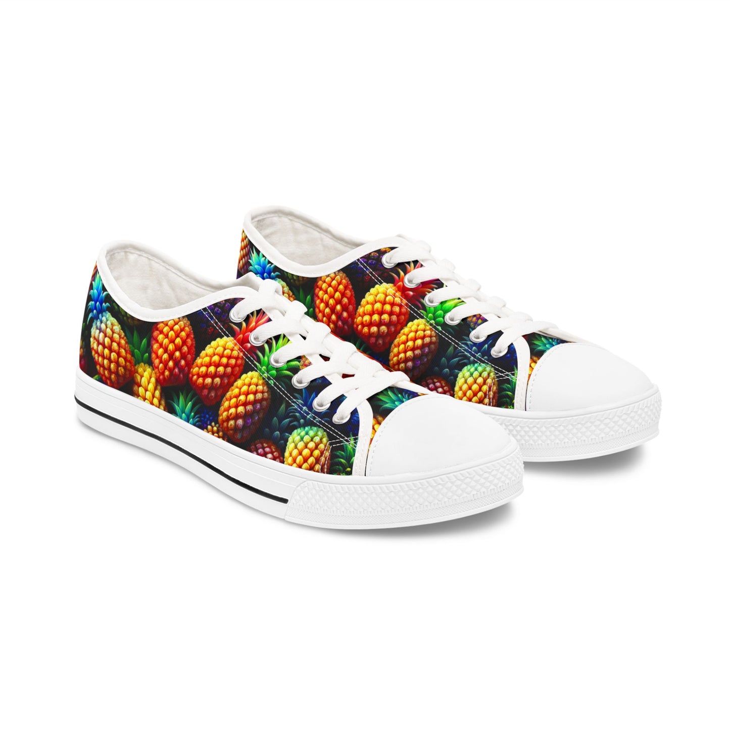 Pineapple Print Women's Low Top Sneakers