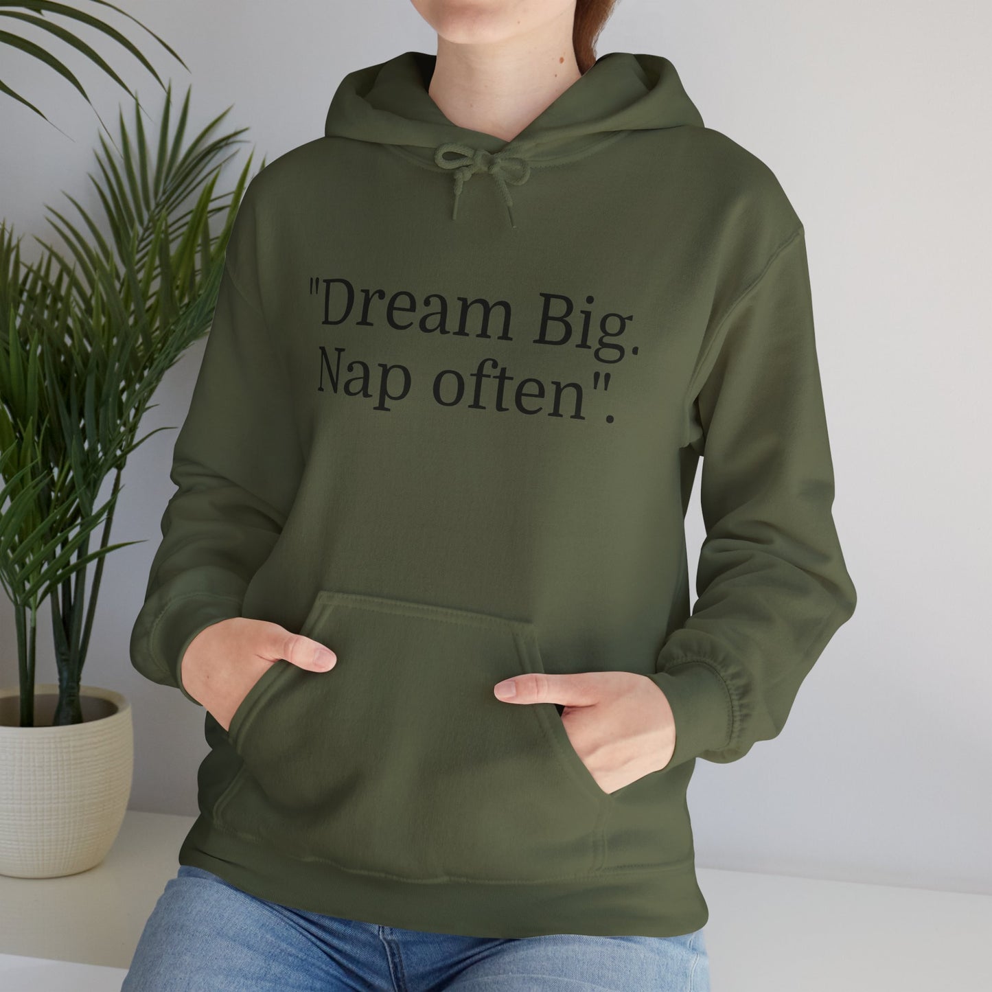 Hooded Sweatshirt, "Dream Big, Nap often"