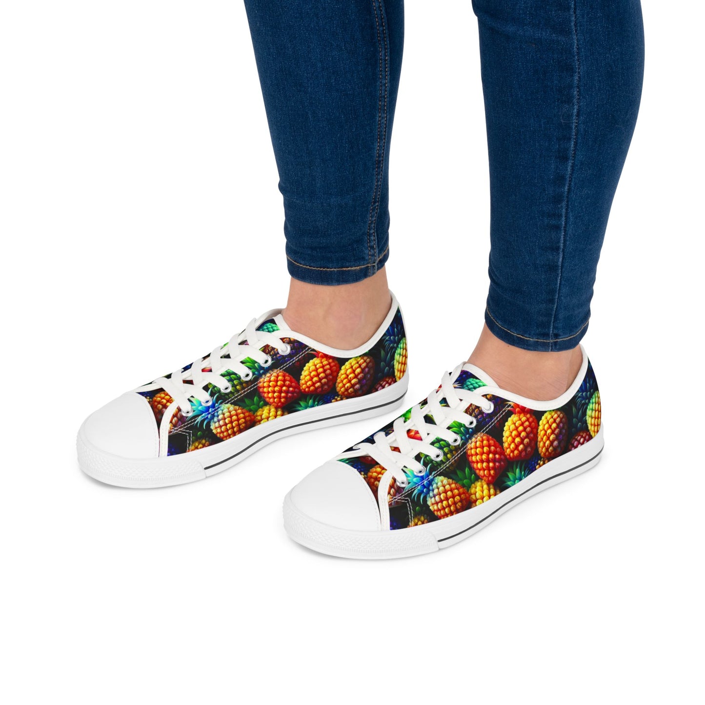 Pineapple Print Women's Low Top Sneakers