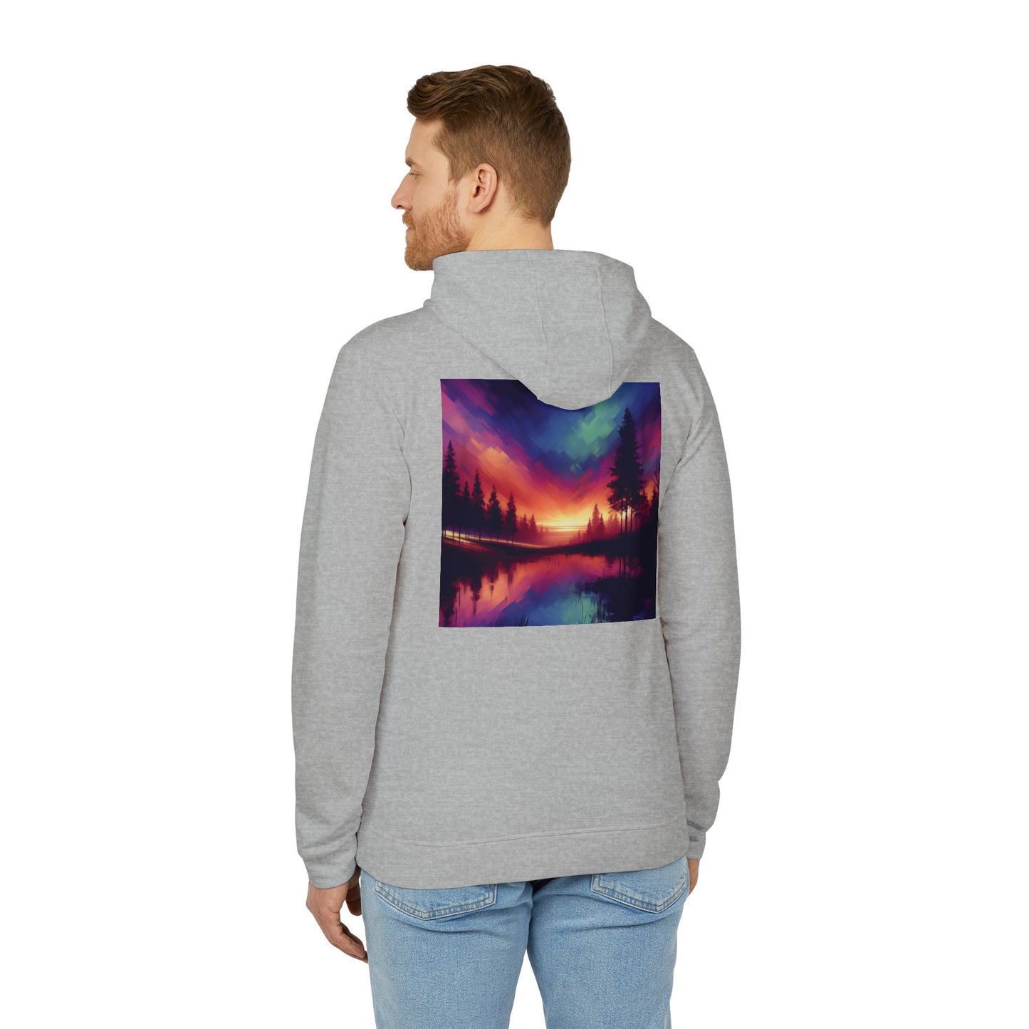 Adidas Unisex Fleece Hoodie,Abstract Sunrise,