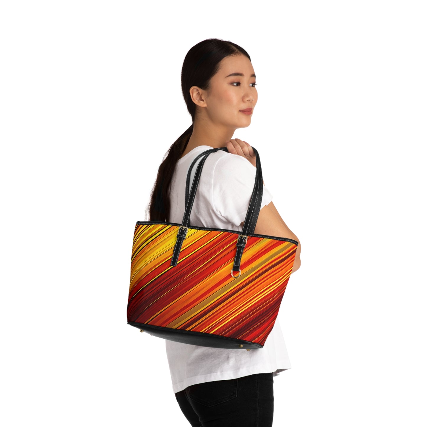 Vibrant PU Leather Shoulder Tote Bag