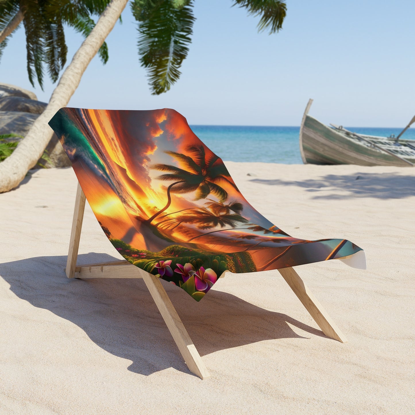 Tropical Sunset Beach Towel