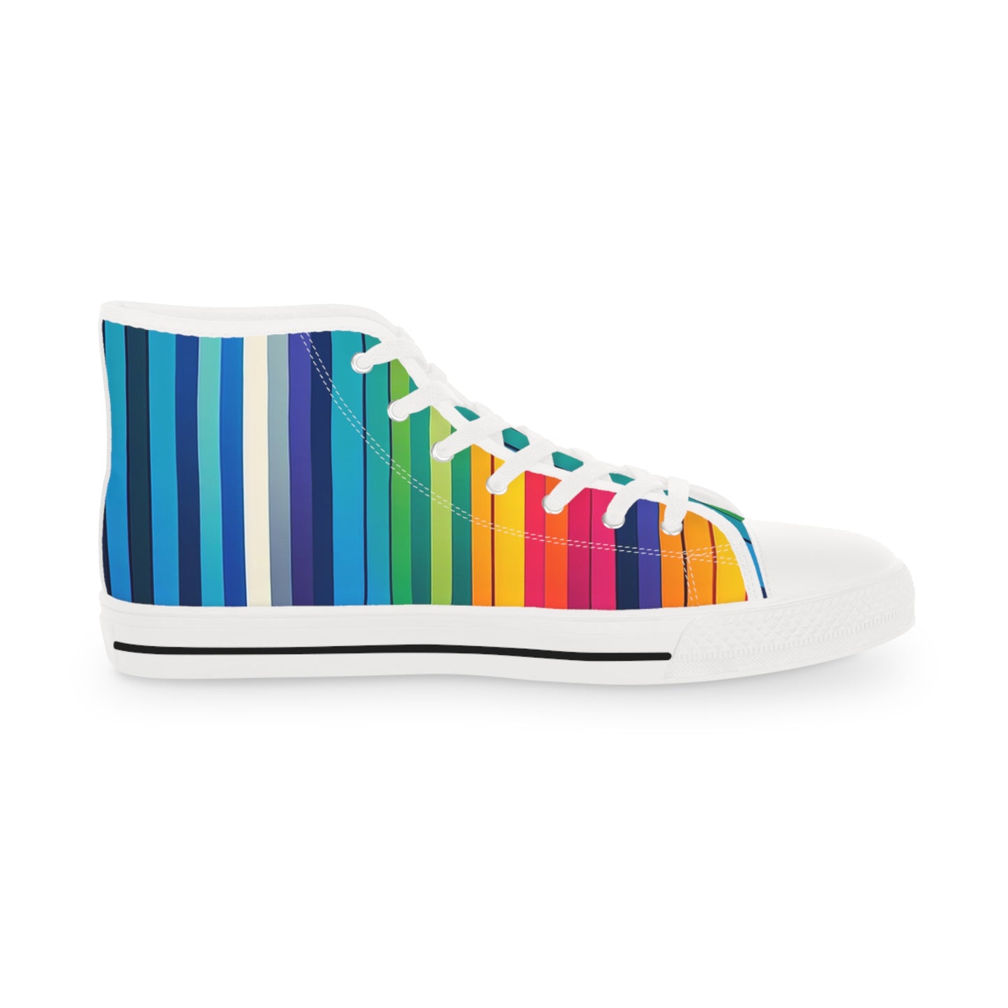 Vibrant Striped Mens High Top Sneakers