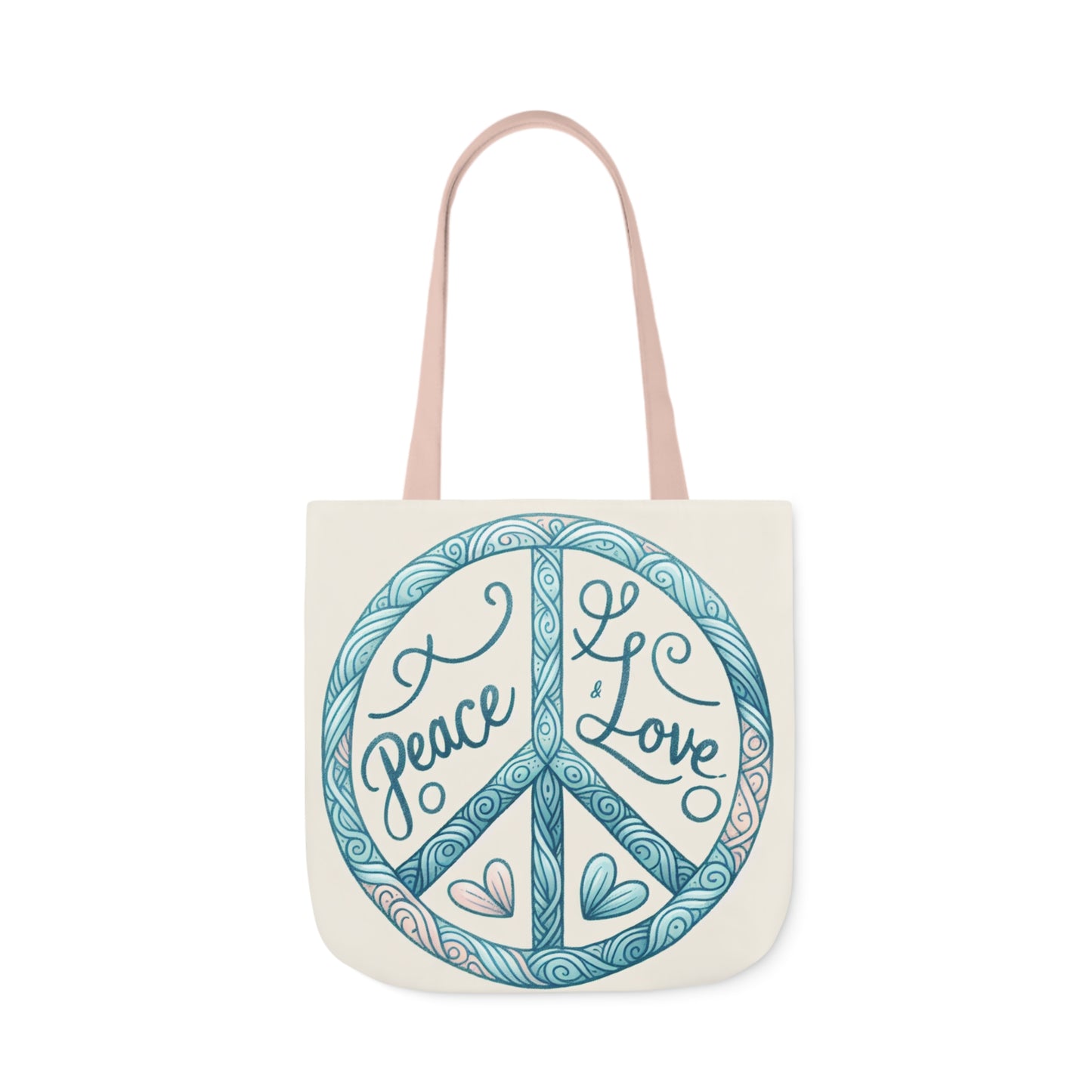 Peace & Love, Canvas Tote Bag.