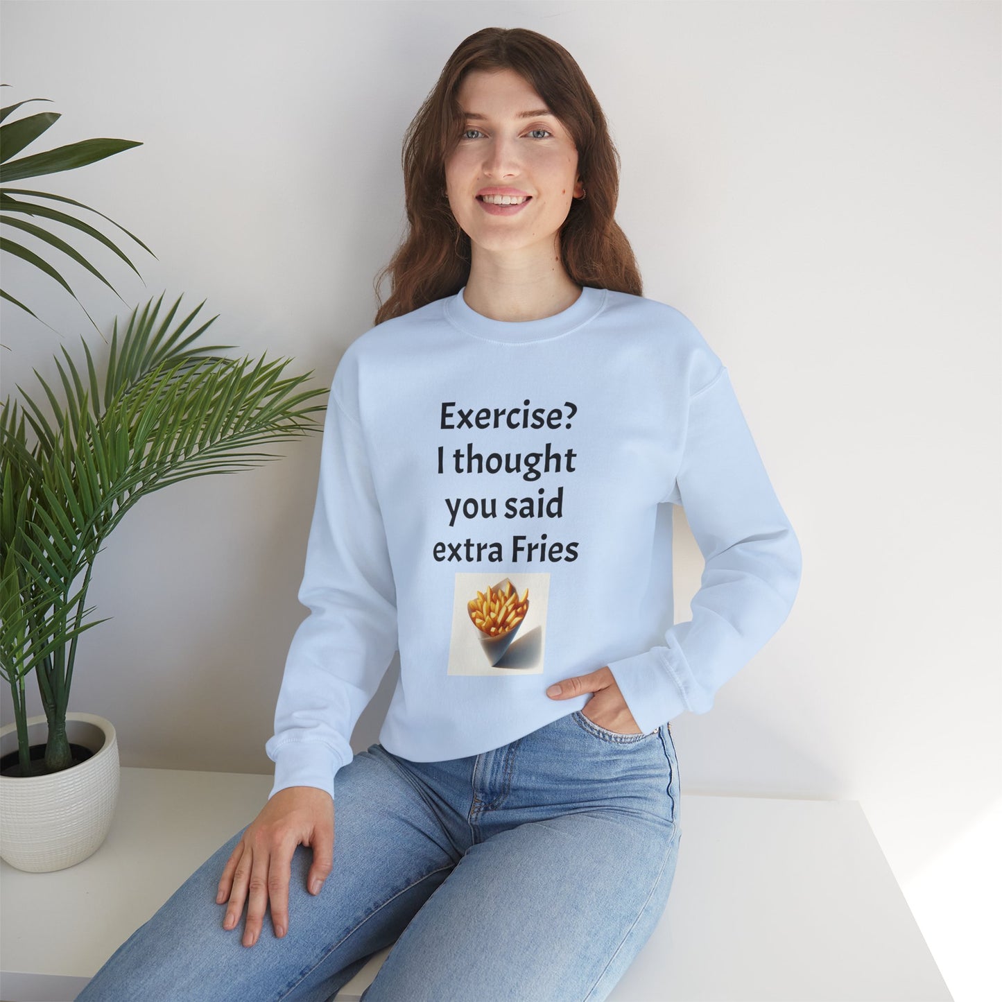 I thought you said extra Fries, Unisex Heavy Blend™ Crewneck Sweatshirt