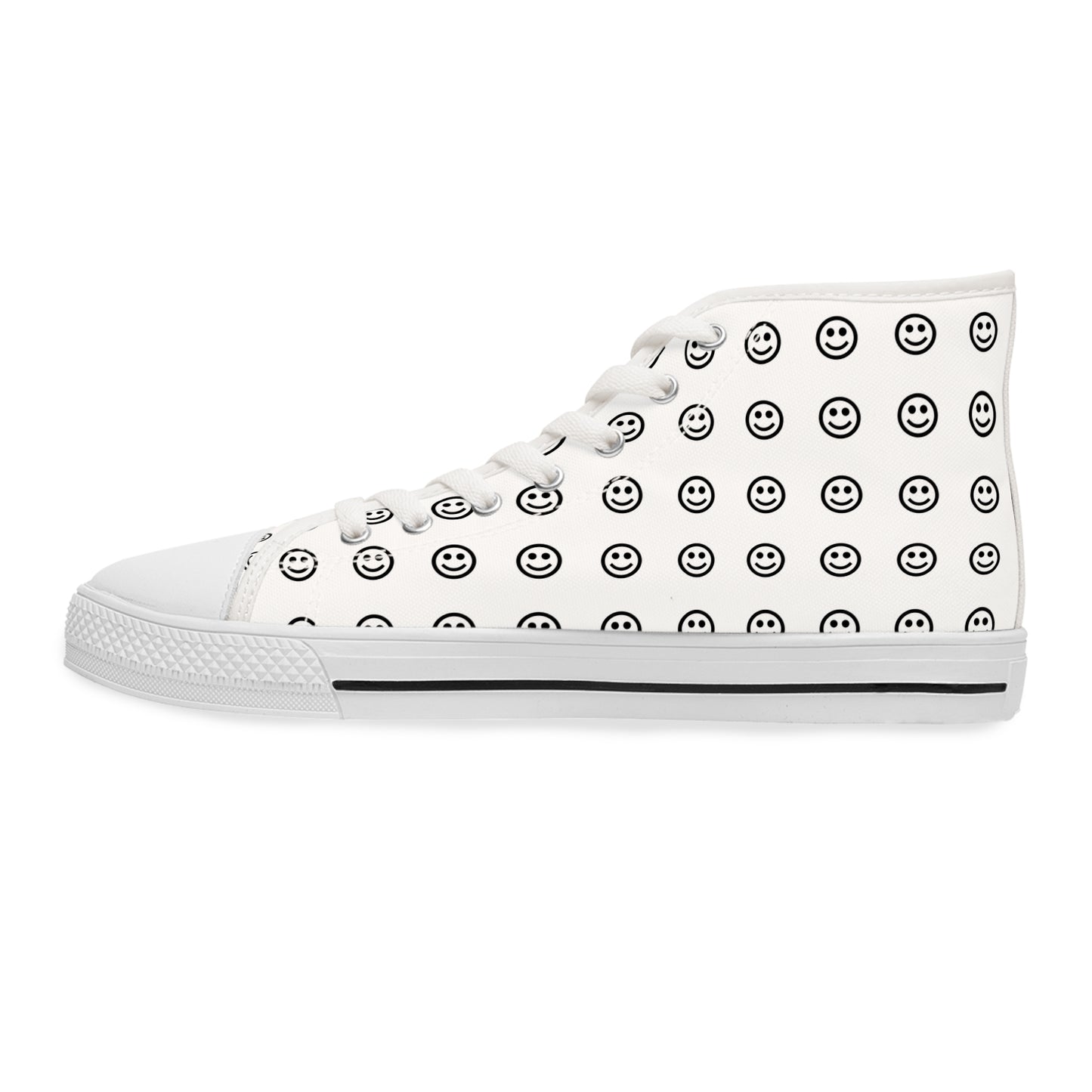 Smiley Print High Top Sneakers for Trendy Women