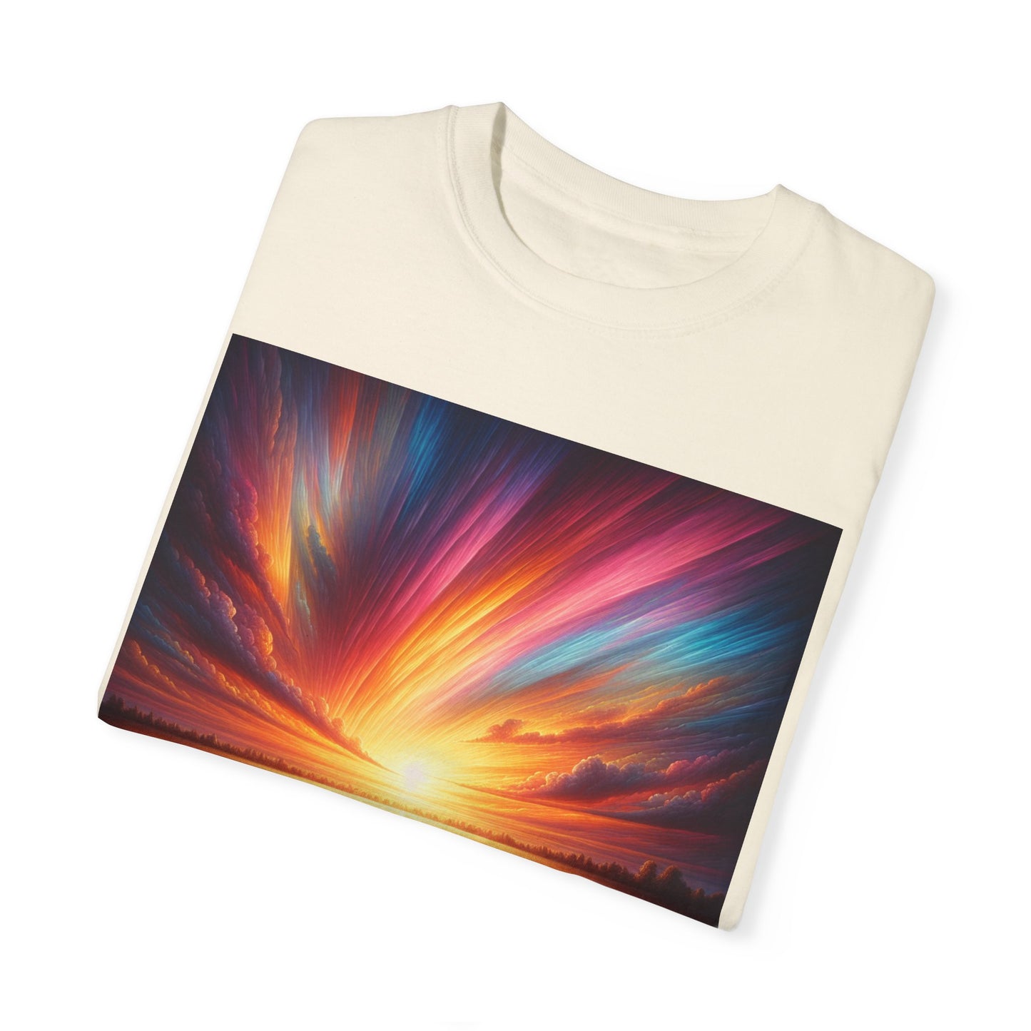 Sunset in the Field, Unisex Garment-Dyed T-shirt