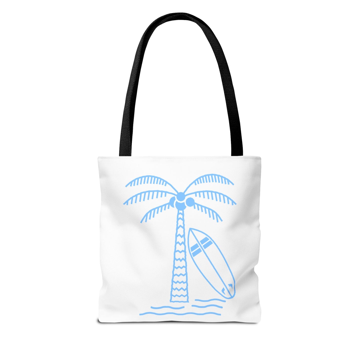 Palm Tree, Surf Board, Tote Bag