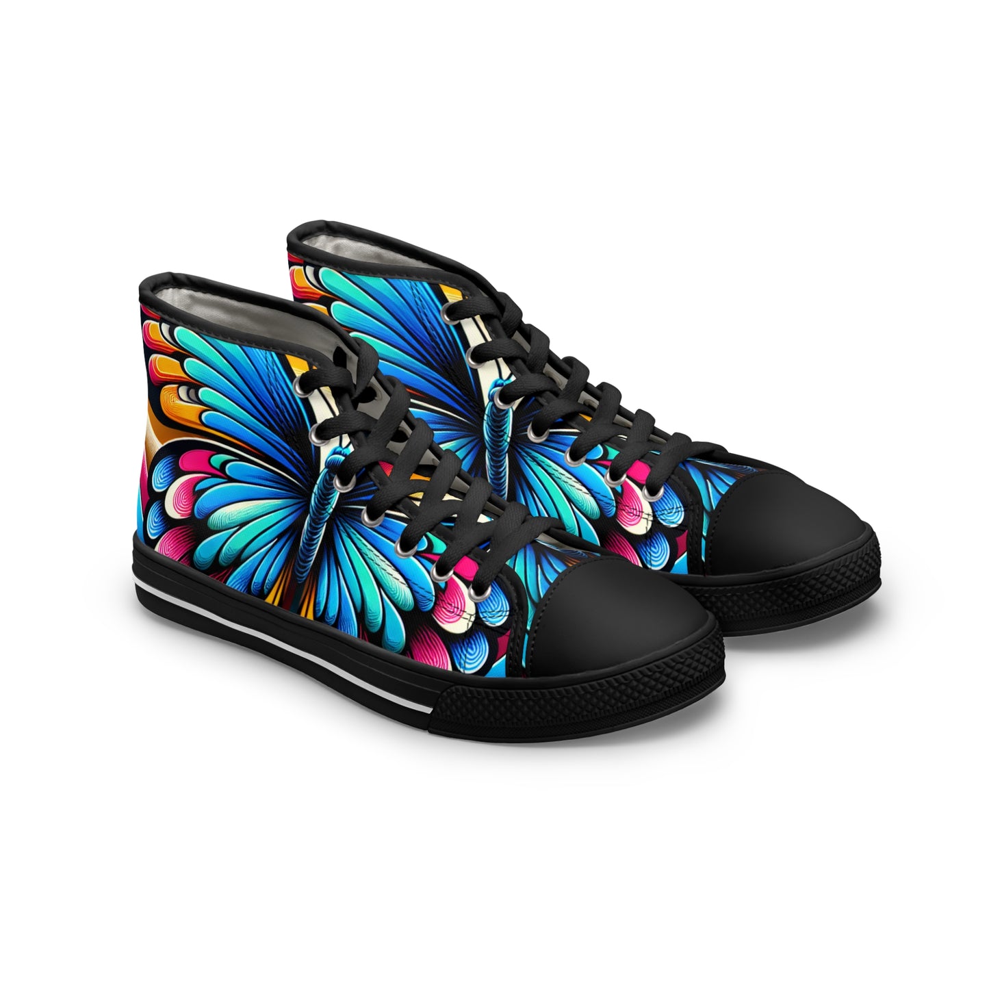 Colorful Butterfly High Top Sneakers for Women - Original Prints Co