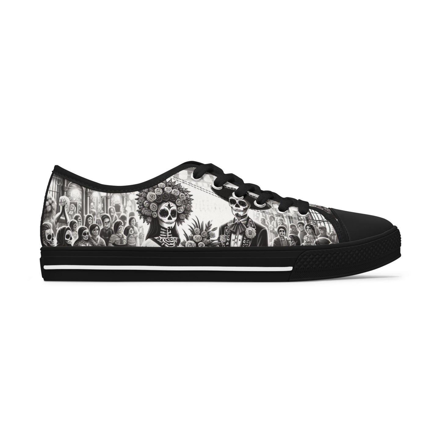 Day of the Dead Inspired Women's Low Top Sneakers