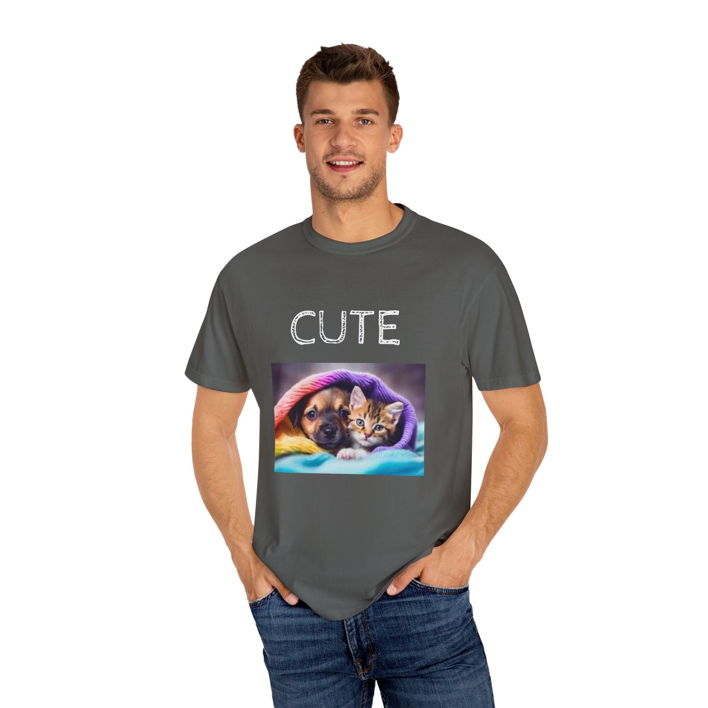 Unisex T-shirt, Cute Puppy & Kitten