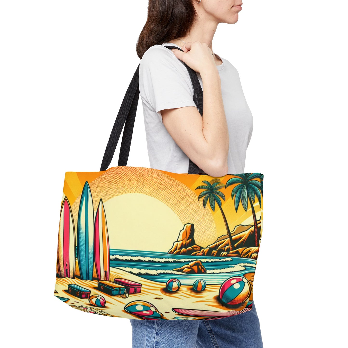 Weekender Tote Bag, Day at the Beach