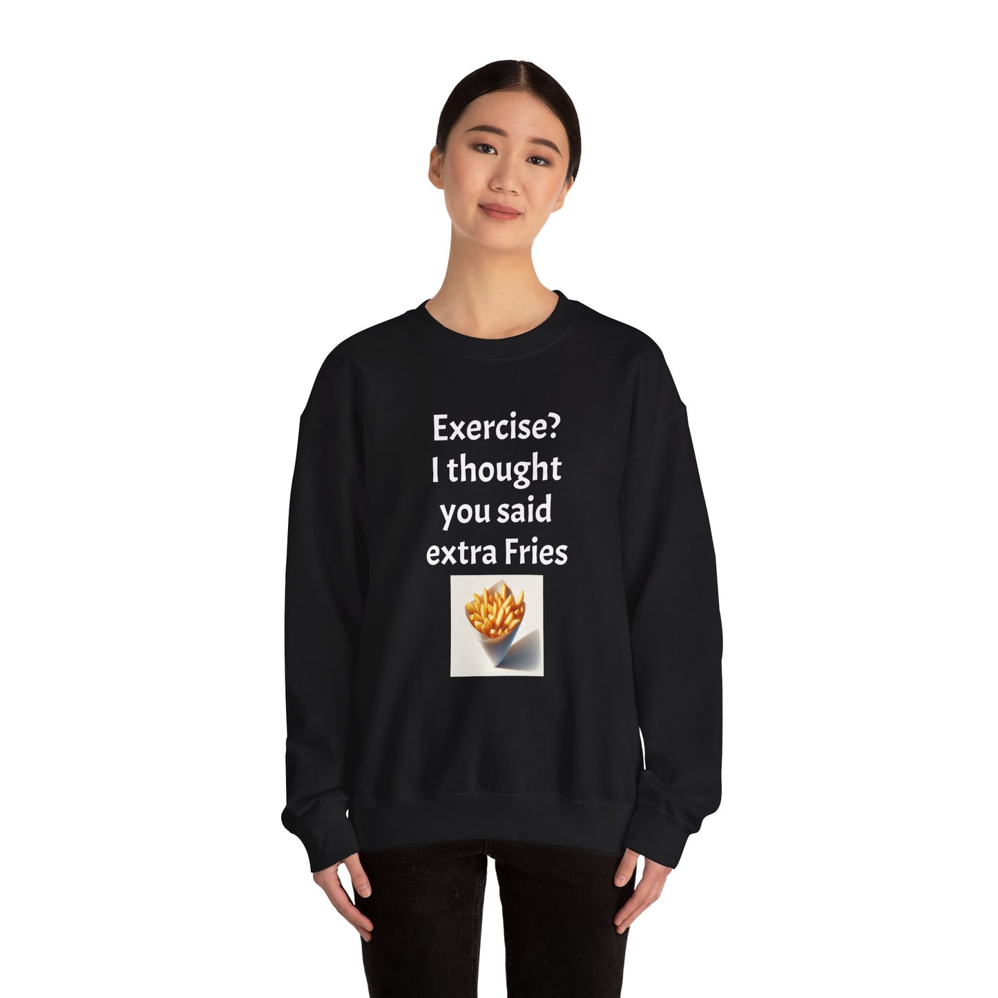 I thought you said extra Fries, Unisex Heavy Blend™ Crewneck Sweatshirt