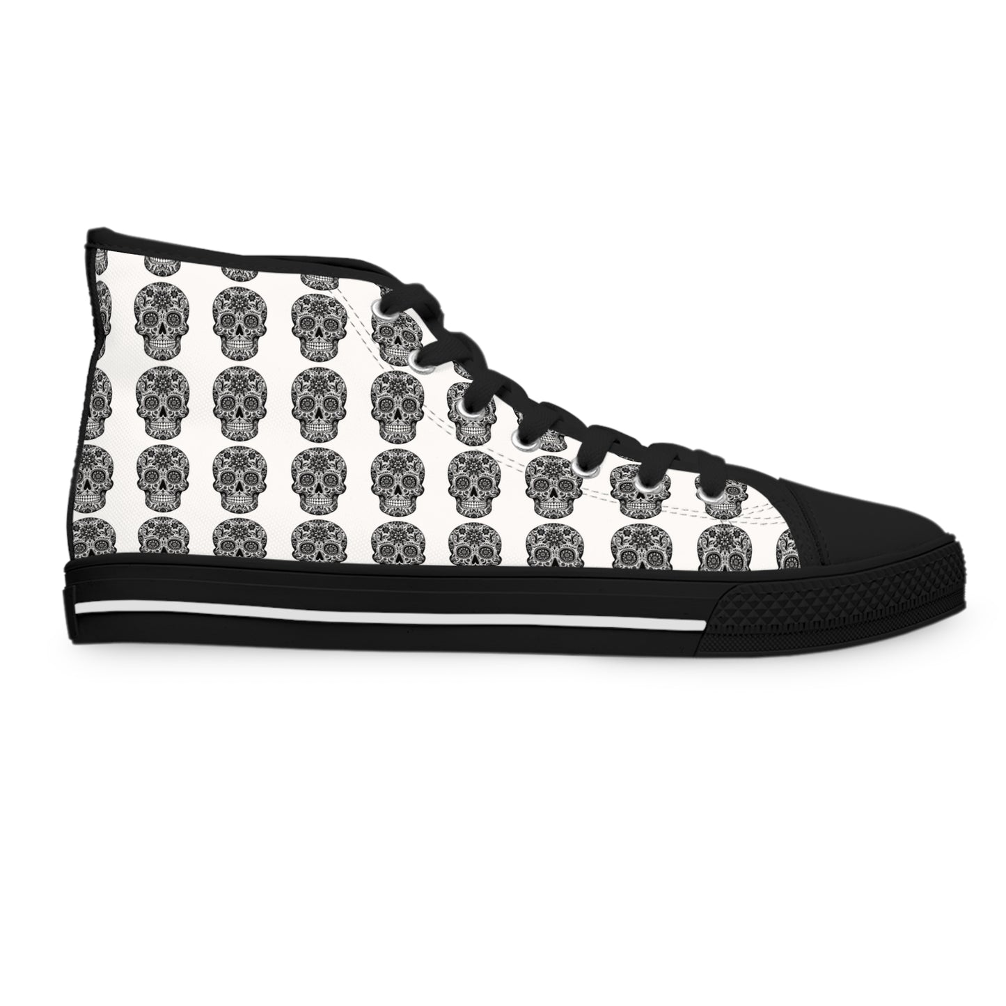 Womens High Top Skull Pattern Sneakers