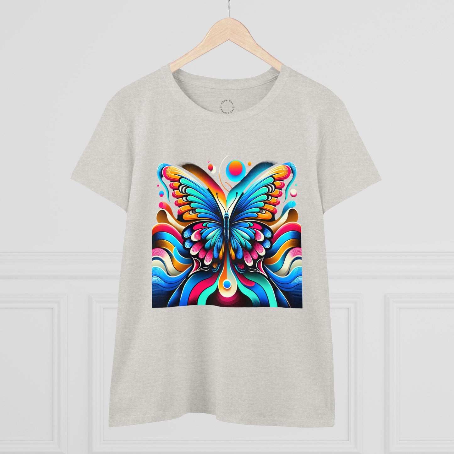 Retro Butterfly, Women's Cotton Tee